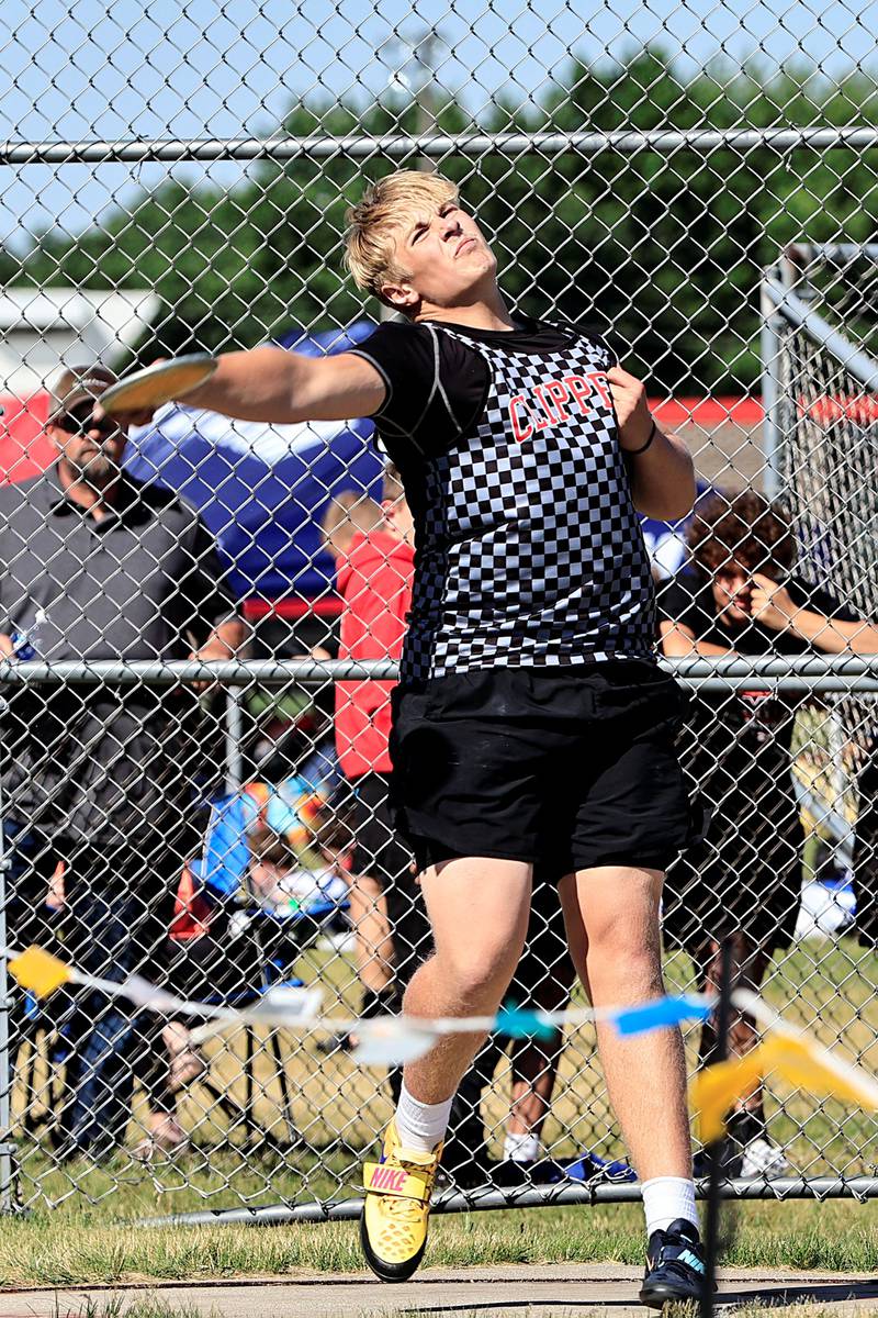 Amboy's Ian Hassler traveled to Erie Wednesday for the IHSA sectional track meet. Hassler, a freshman, finished first in the discus with a throw of 47.44m and 3rd in shot put with a throw of 14.92m. He will advance to the state finals meet next week in both events.