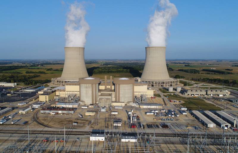 Steam emits from the two towers of Exelon's nuclear power plant, located on German Church Road between Oregon and Byron.