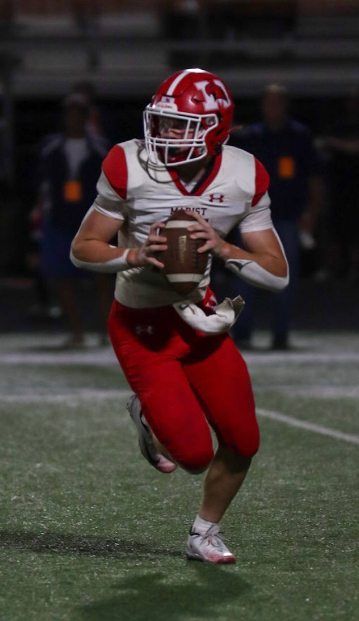 Marist's Tommy Hosty played defensive back, quarterback and on special teams during his junior season in 2025.