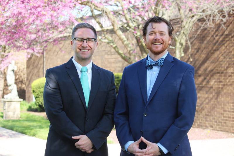 Montini Catholic's new principal Chris Tiritilli (left) with new president, Kevin Beirne. 2023