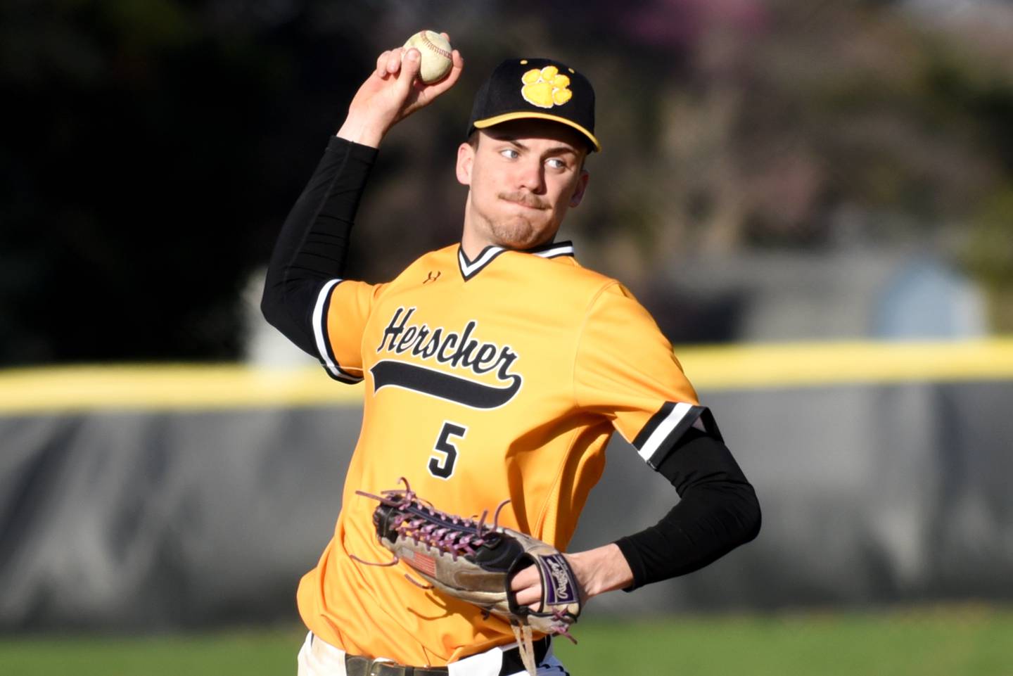 Herscher's Tanner Jones throws a pitch during a game at Wilmington Tuesday, April 7, 2026.