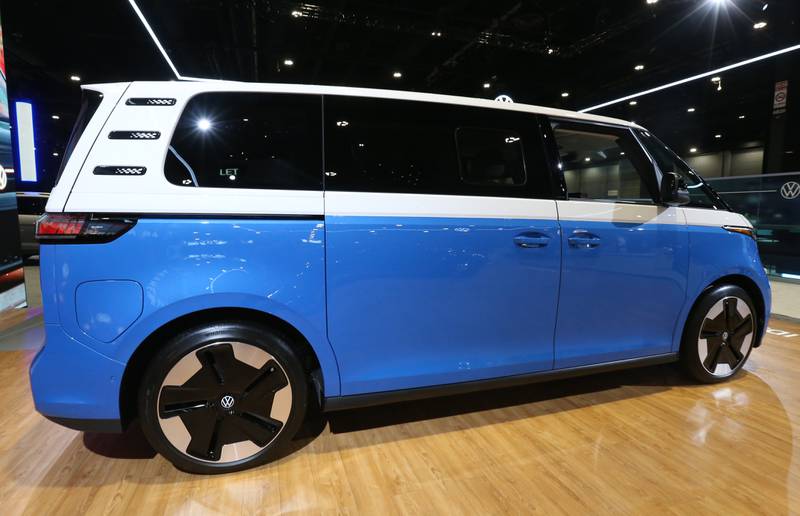 A view of an all-electric ID. Buzz from Volkswagen on Thursday, Feb. 8, 2024 during the Chicago Auto Show in McCormick Place.