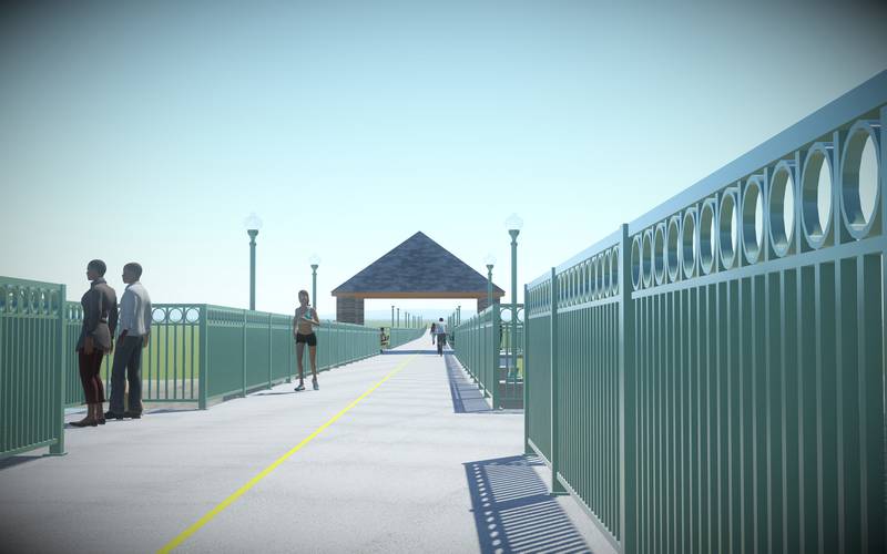 Artist's rendering of Project Rock pedestrian bridge. Submitted by Willett Hofmann