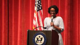 US Rep. Underwood pressed on Israel, redistricting at DeKalb town hall   