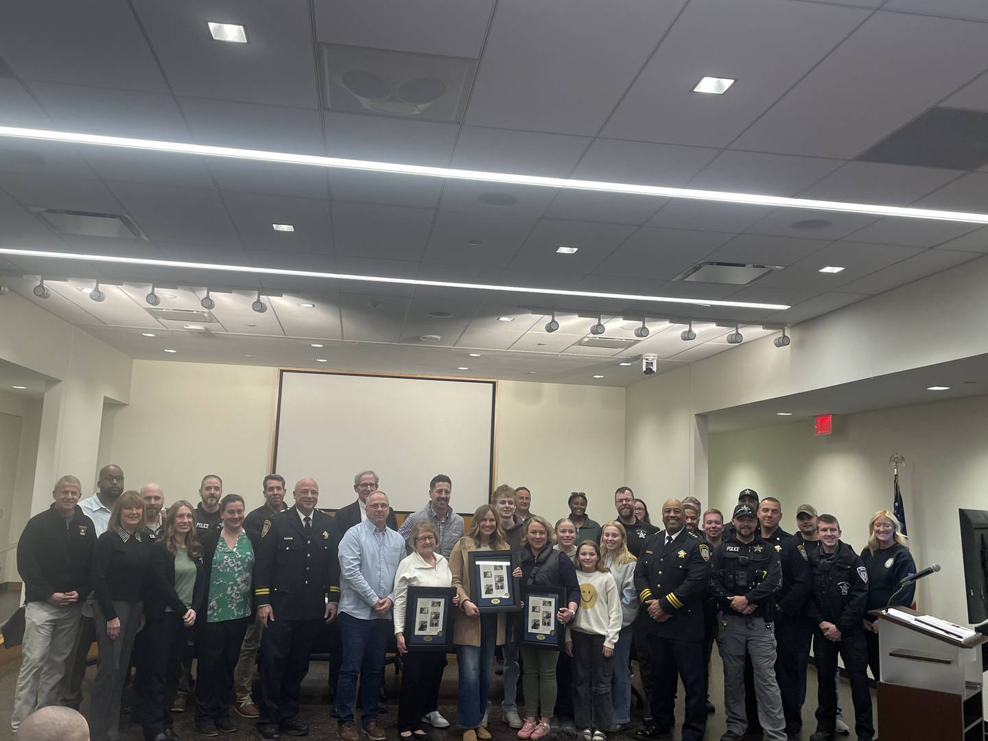 Loved ones take to a regular meeting of the DeKalb City Council March 23, 2026, to recognize the life of the late James Rhoades. Rhoades was most recently a community service officer for the DeKalb Police Department.