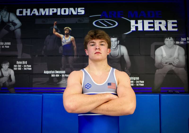 Princeton junior Casey Etheridge was the top area state medalist, finishing fourth at 144 pounds, with a 48-6 record. He is the 2024-25 BCR Wrestler of the Year.