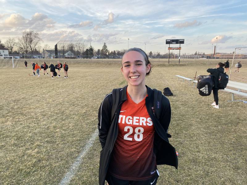 Crystal Lake Central's Jillian Mueller scored a goal in the Tigers' 2-0 win over Lakes on Wednesday in Crystal Lake.
