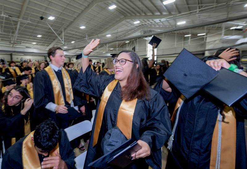 2024 Sycamore High School graduates celebrate their graduation during the commencement in Sycamore on Sunday, May 26, 2024.