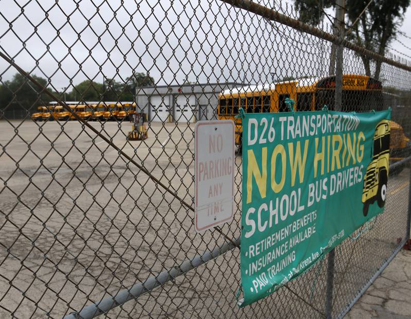 The current Cary School District 26 Transportation Center on Wednesday, Sept. 6, 2023. Members of the Cary School District 26 Board of Education voted on a transportation project site design concept and project timeline that paves the way for Maplewood Elementary to be tore down and the construction of new and larger transportation center.
