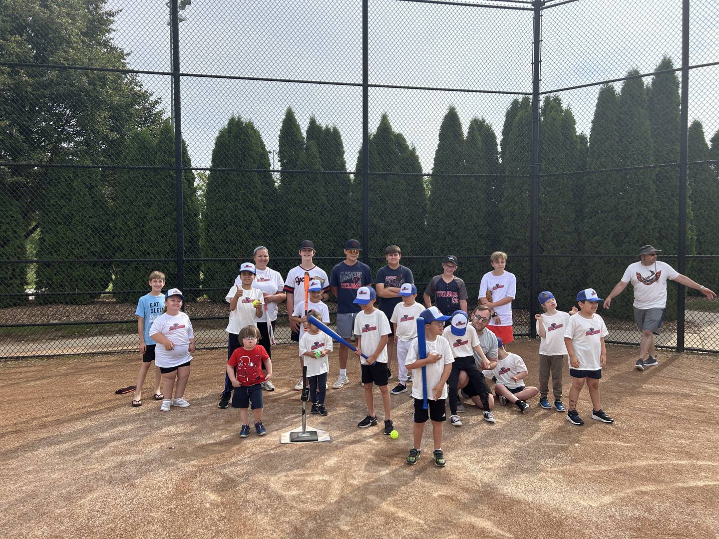 Algonquin Area Youth Organization Twisters baseball team during their first game on July 13, 2025.
