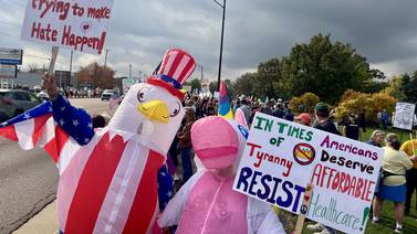 ‘Americans are suffering:’ Huge crowd rallies at latest ‘No Kings’ protest in DeKalb