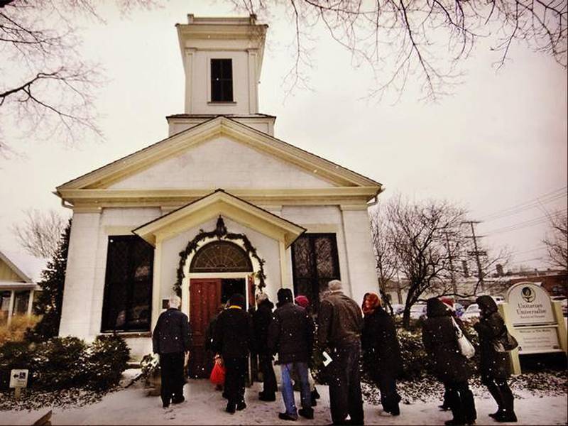 Geneva Steeple Walk audience members file into the home of the Unitarian Universalist Society of Geneva for one of four concerts at four churches at a past concert. This year's event will take place from 2 to 4:30 p.m. Dec. 8.