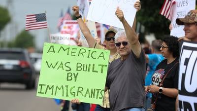 ‘In America, power belongs to the people’ -  Large crowds come out for Joliet No Kings Day protest