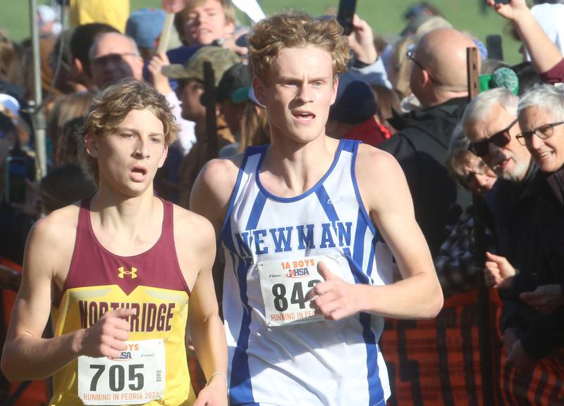 Newman's Lucas Simpson competes in the Class 1A State Cross Country race on Saturday, Nov. 4, 2023 at Detweiller Park in Peoria.