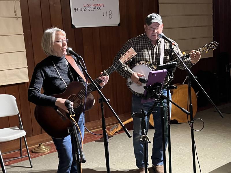 Liz and Jeff Wagner are a popular duo who perform their repertoire of traditional and modern bluegrass tunes at First Fridays and many other venues.