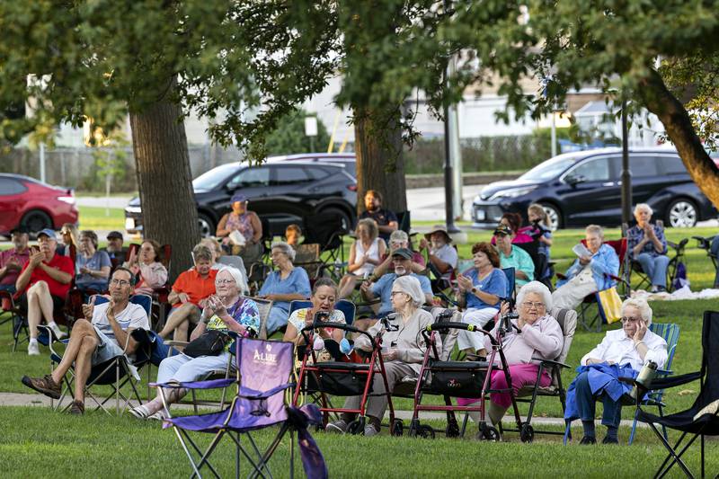 Music fans applaud as the Sterling Municipal Band wraps up a song Wednesday, July 16, 2025.