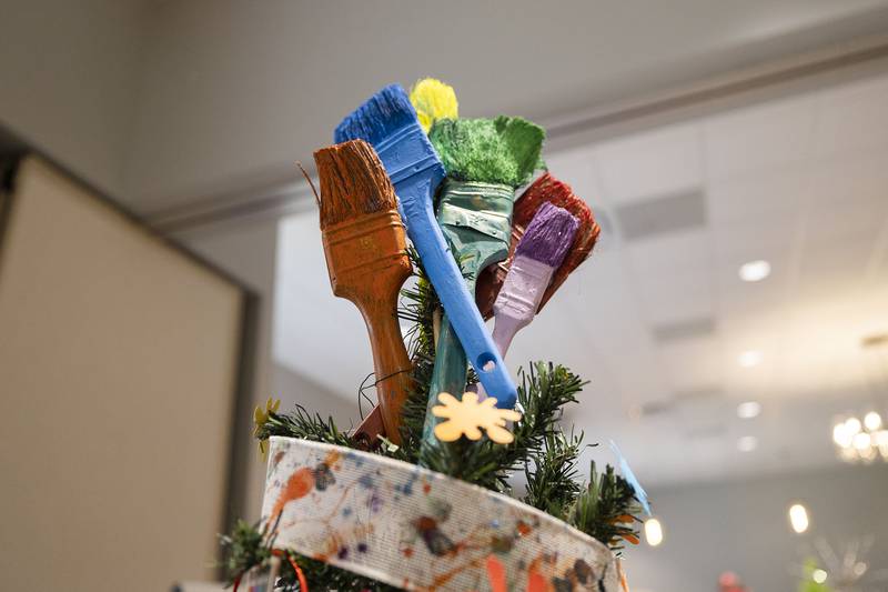 A unique tree topper is seen Thursday, Nov. 13, 2025, at Rock River Hospice and Home Festival of Trees in Rock Falls.