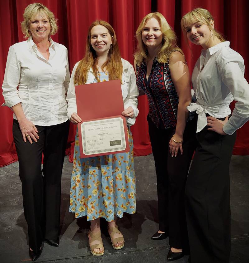(Left to right); Deja Family Foundation member Gayle Deja-Schultz, Abbey Mondi, foundation members Katelyn Schultz, and Emilee Schultz.