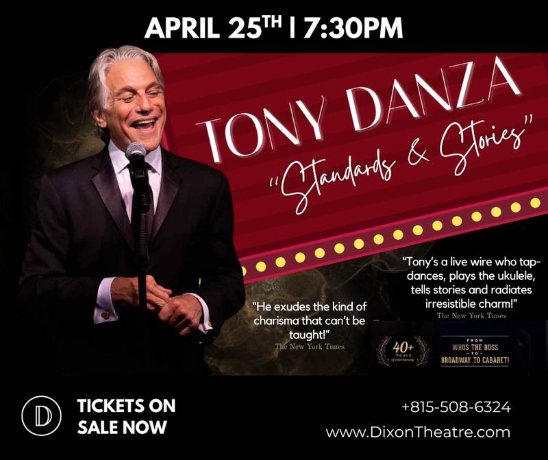 Tony Danza will perform at The Dixon Historic Theatre during the 2026 season.