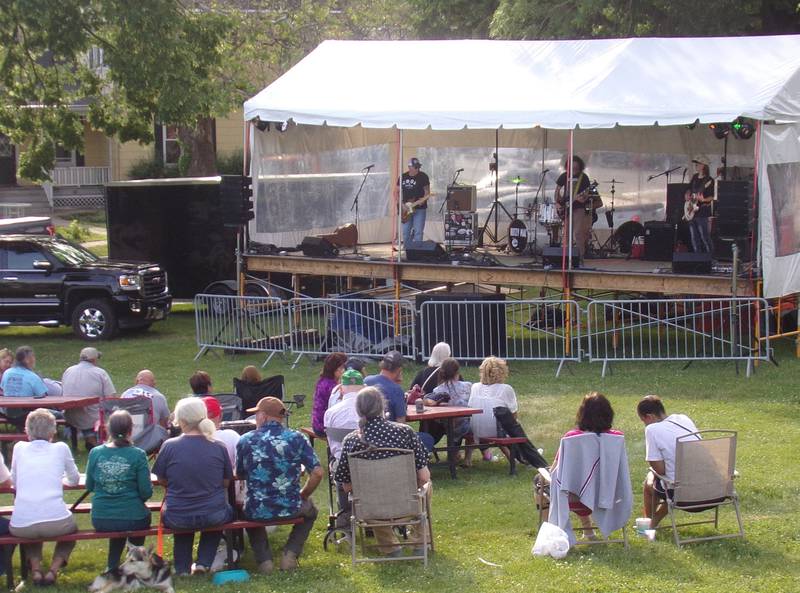 Nutzy Mac performs Sunday, May 28, 2023, during the Music and Art Festival at Pulaski Park in La Salle. They were one of three bands to perform Sunday. Three bands also took the stage Saturday.