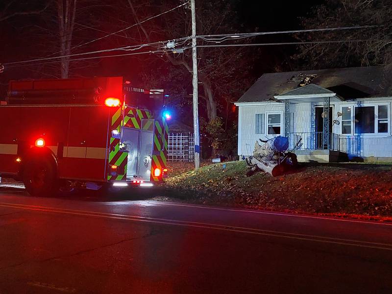 Firefighters responded Thursday, Nov. 2, 2023, to flames visible from the window of a house in the process of renovation in Jonesville.