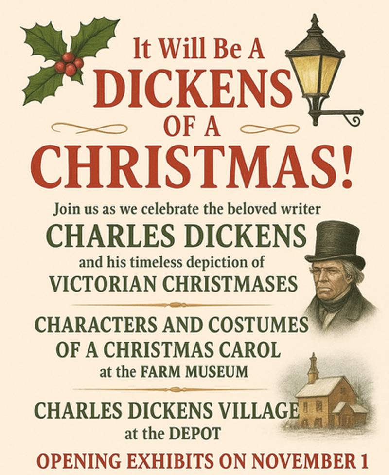 The Earl D. Schoeffner Farm Museum in Momence has opened a Charles Dickens Christmas exhibit. It is open every Friday and Saturday through December from 10 a.m. to 4 p.m.