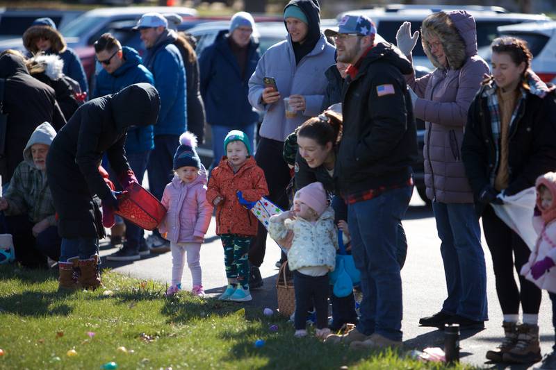 Kids and families gather for the Easter Egg Hunt on Saturday, March 23,2024 at Lions Park in Elburn.