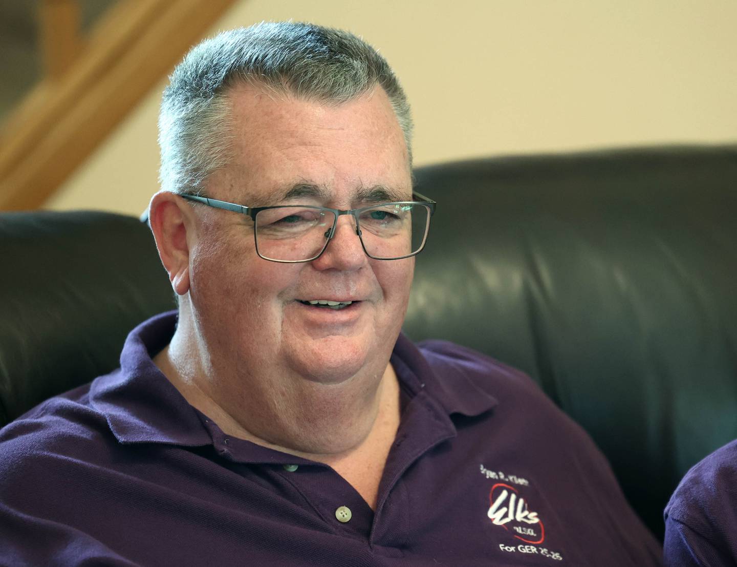Bryan Klatt, Grand Exalted Ruler of the Benevolent and Protective Order of Elks of the U.S.A., talks Monday, Aug. 4, 2025,at his home in DeKalb.
