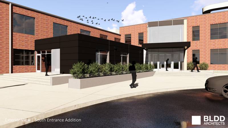 Renderings show updated plans for Bradley-Bourbonnais Community High School's Building Better facility project.