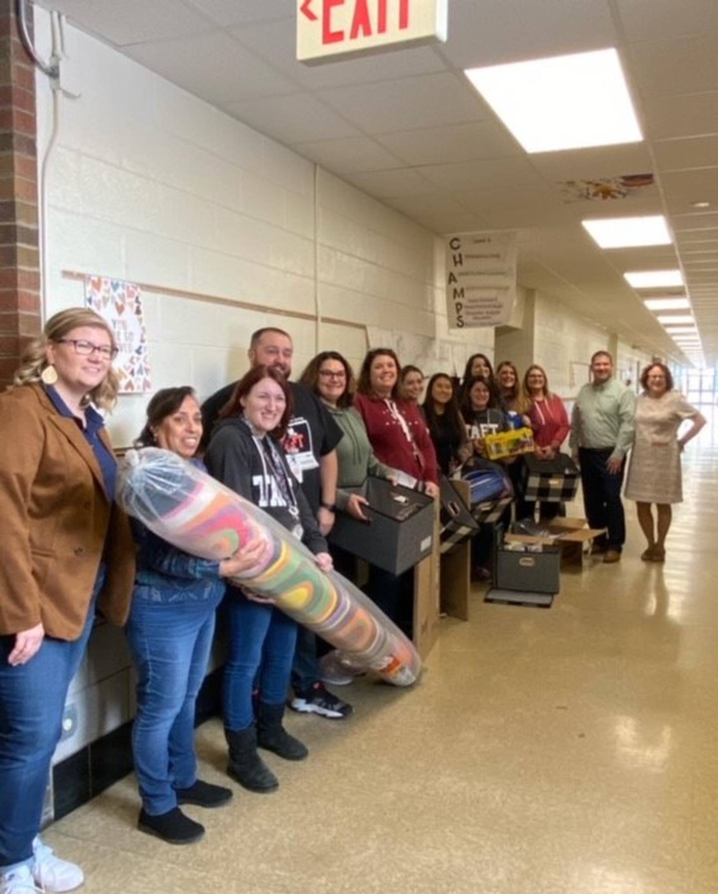 The Rotary Club of Joliet donated school supplies to the teachers at Taft Elementary School.