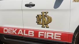 Vehicle fire reported in DeKalb’s Frontier Communications garage