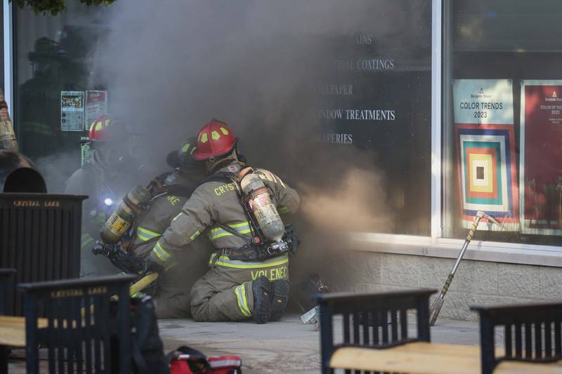 The Crystal Lake Fire Rescue Department responded Thursday, June 8, 2023, to a fire at the JC Licht Benjamin Moore Paint & Decor Store, 73 N. Williams St. in Crystal Lake.