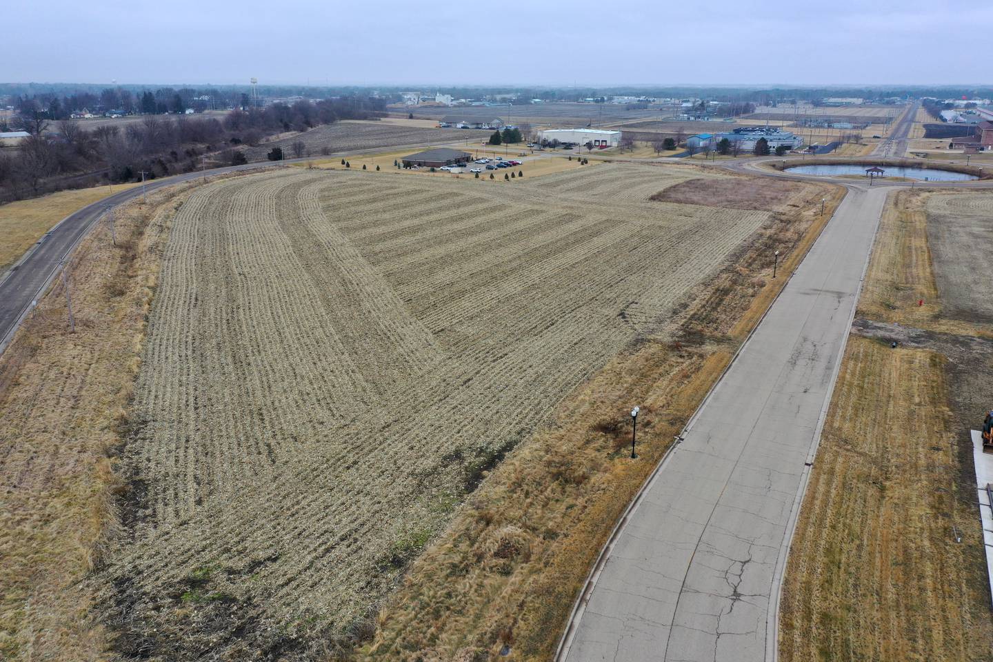 An aerial view of the lot numbers 12, 13, and 15 at the Princeton Industrial Park on Thursday, Jan 12, 2023 in Princeton.