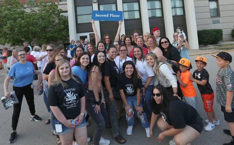 St. Margaret's employees and supporters gather for a photo at St. Margaret's Hospital on Friday, June 16, 2023 in Spring Valley.