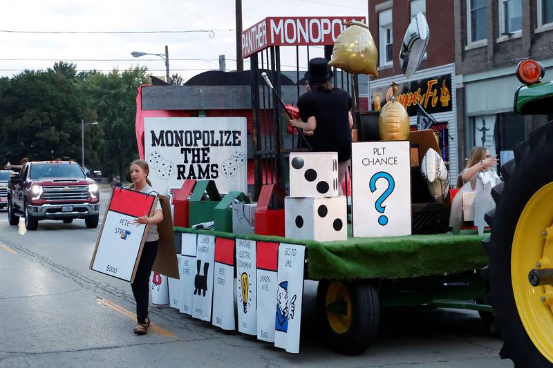 The PHS junior class put their creativity to work with their Monopoly float for the homecoming parade on Thursday, October 2, 2025, in Prophetstown.
