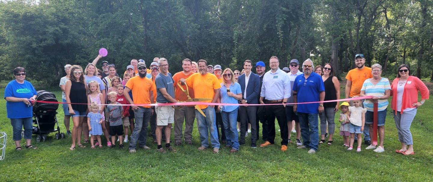 Genoa Area Chamber of Commerce ribbon cutting at River Run Disc Golf Course