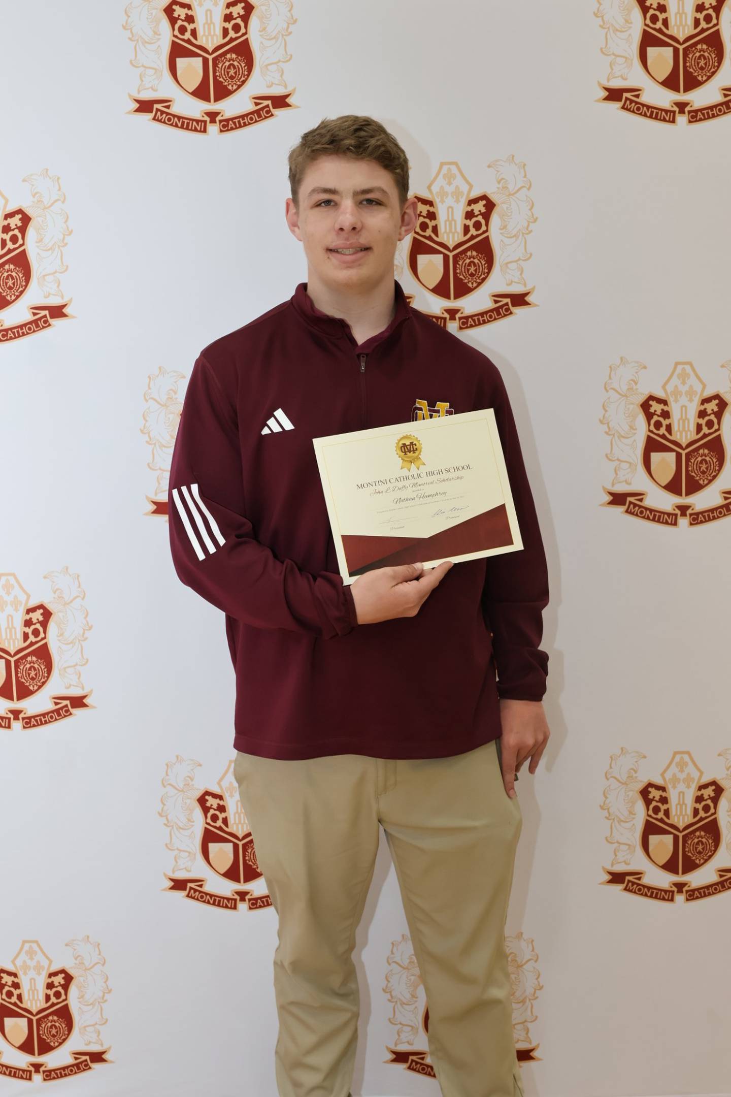 Nathan Humphrey (’26) has been awarded Montini Catholic High School's 2025 John L. Duffy Memorial Scholarship.