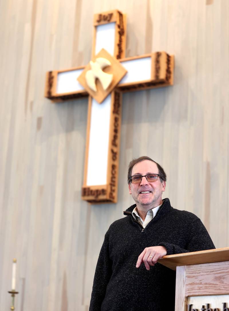 Jonathan Crail, senior pastor at the First United Methodist Church of DeKalb, Friday, Jan. 24, 2025, in the sanctuary at the church.