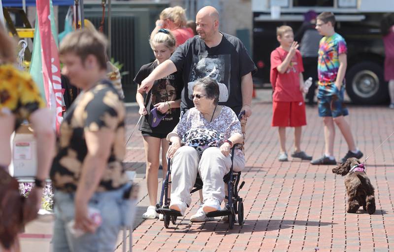 People of all ages turned out Thursday, June 2, 2022, for the first DeKalb Farmers Market of the season at Van Buer Plaza in Downtown DeKalb.