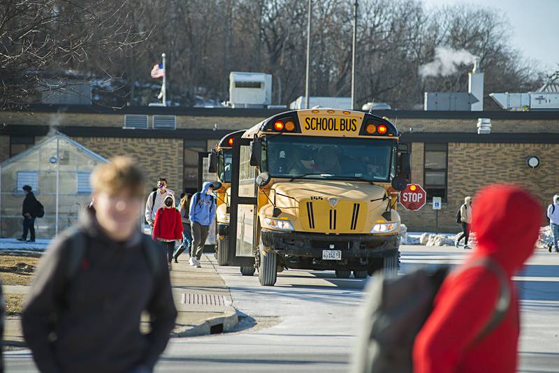 Students at Dixon High School are dismissed from class on Thursday, Jan. 20, 2022. Dixon Public Schools has asked members of the community to fill out a survey asking whether it should start the school day later.