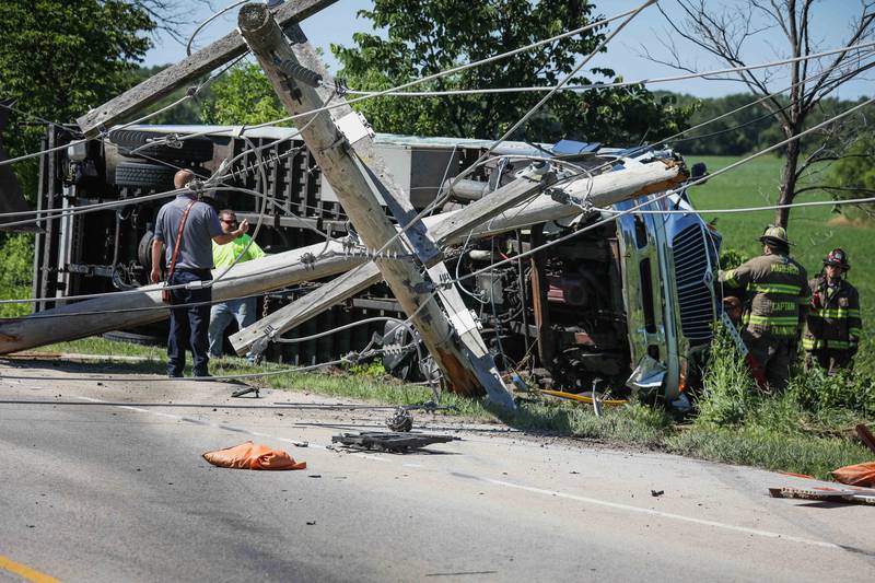 One man was flown to Javon Bea Hospital in Rockford following a crash near Marengo Thursday.