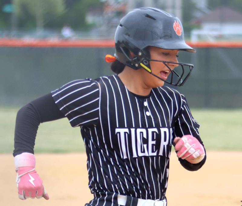 Crystal Lake Central’s Ella Arana scores against Woodstock North in IHSA Class 3A Regional Title Game softball action on Saturday, May 23, 2026 at Crystal Lake Central High School in Crystal Lake.