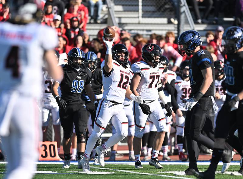 Barrington's running back Dillon Fitzpatrick in action during the IHSA class 8A semifinals playoff game against Lincoln-Way East on Saturday, Nov. 18, 2023, at Frankfort. (Dean Reid for Shaw Local News Network)