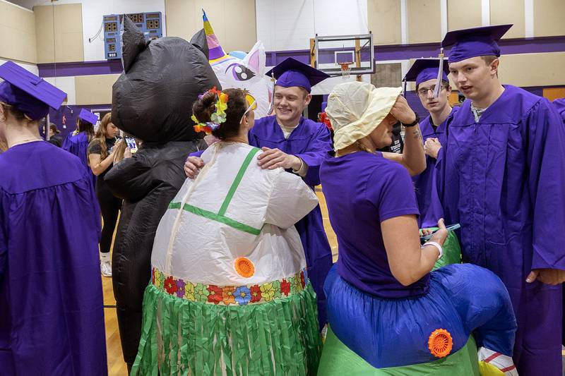 Hayden Yingling, hugs mom Tonya Wednesday, May 21, 2025, at Reagan Middle School.