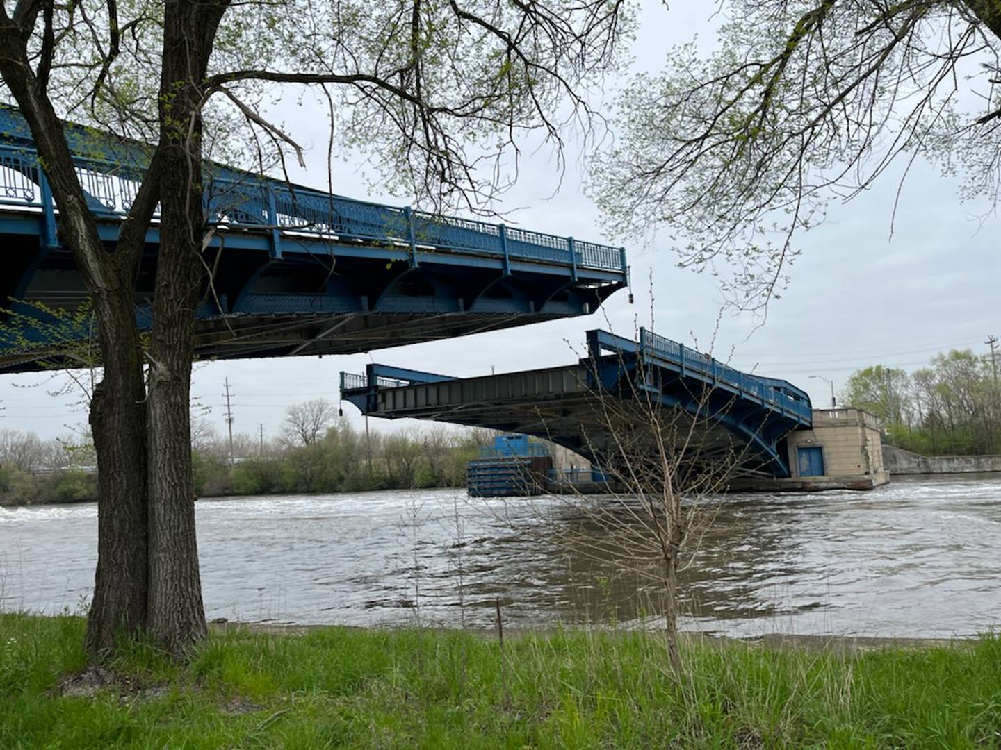 The Ruby Street bridge in Joliet closing after a second opening on Thursday, May 5, 2022.