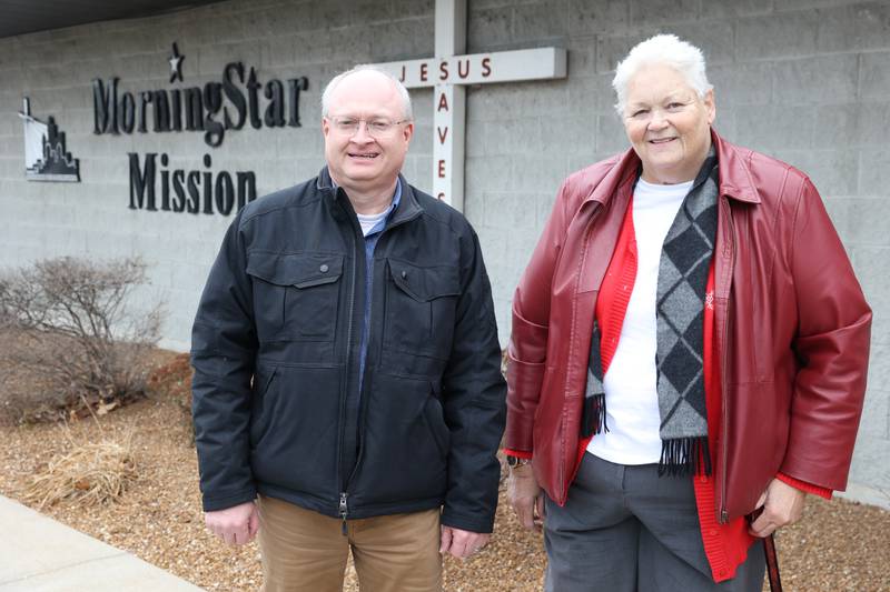 Kevin Watson, left, will be taking over as Executive Director of MorningStar Mission in Joliet and Sandra L Perzee will become Director Emeritus.