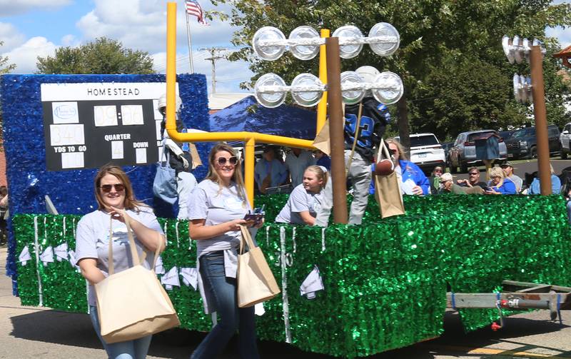 The Princeton Chamber of Commerce float rides down South Main Street during the 54th annual Homestead Festival parade on Saturday, Sept. 6, 2025 in Princeton.