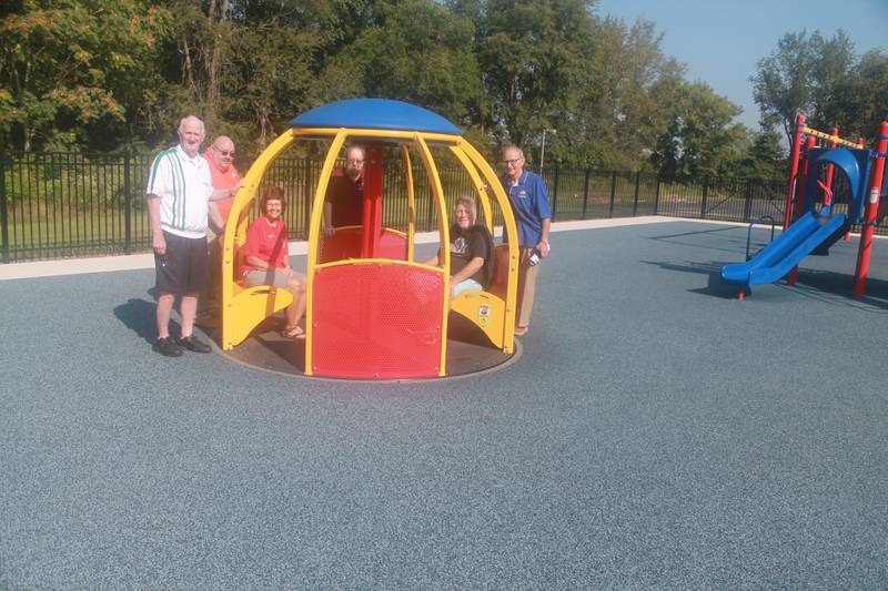 Oglesby Elks Lodge recently presented a donation of $15,000 to the Lighted Way Foundation to help provide a proposed canopy to shade the Developmental Center’s playground. This is the second large donation from the Oglesby Elks in support of the new Lighted Way Developmental Center, a school for children with special needs. Oglesby Elk members (l-r) Ralph Stork, Exalted Ruler Sam Sankovich, Lighted Way Executive Director Jessica Kreiser, Elks Treasurer Gary Ferrari, Board Trustee Paul Danekas, and Grant Coordinator Ken Ficek toured the LaSalle Center.
