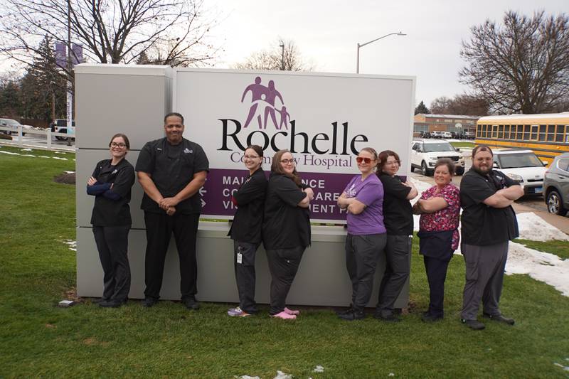 The Rochelle Community Hospital dietary staff poses for a photo following preparing 200 holiday meals for those in need on Thursday, Dec. 18, 2025.