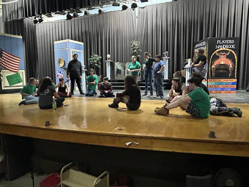 Morrison High School students rehearse for their performances of "Percy Jackson: The Lightning Thief" at Morrison High School.